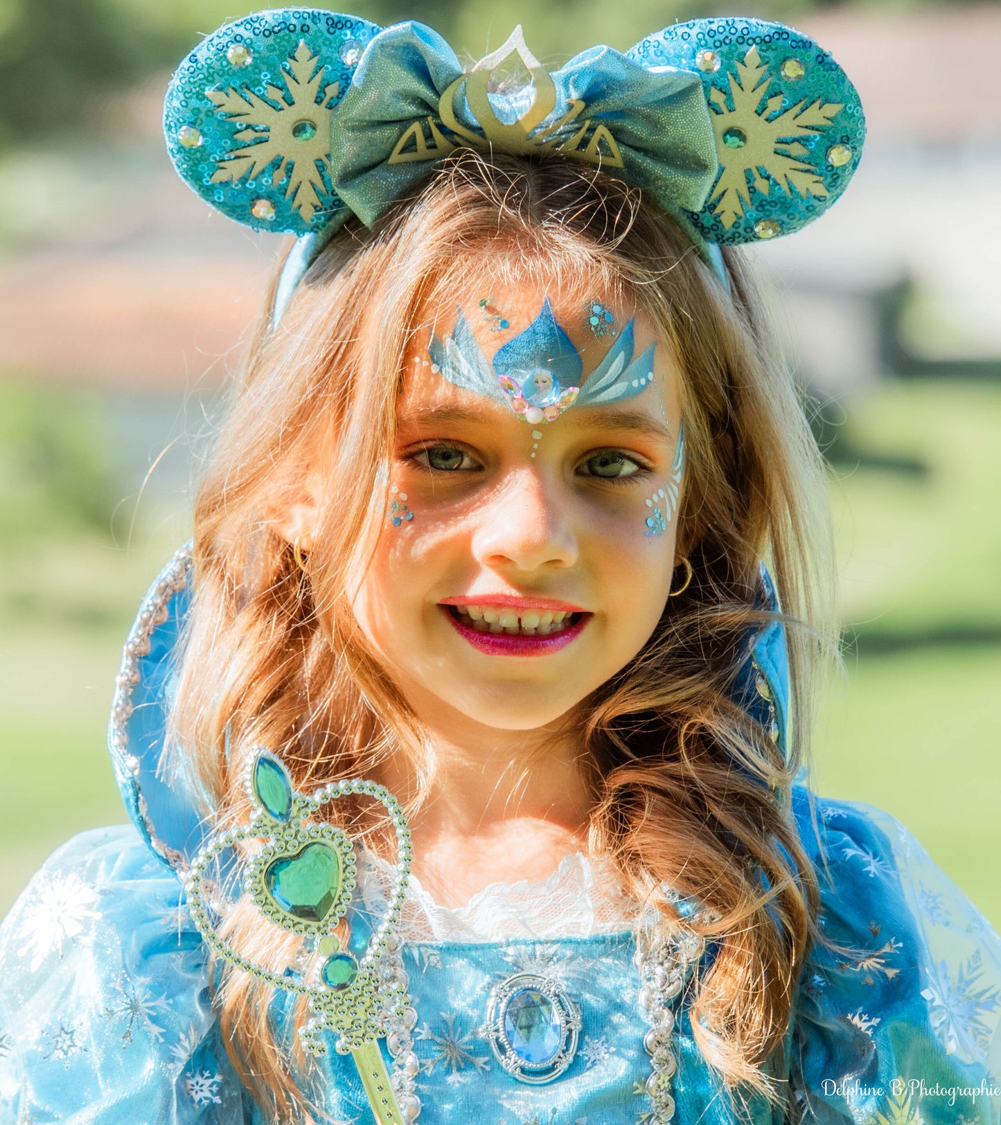 Robe de princesse bleue pour fille – Déguisement Reine des Neiges – Tailles 4 à 11 ans – Lilihope
