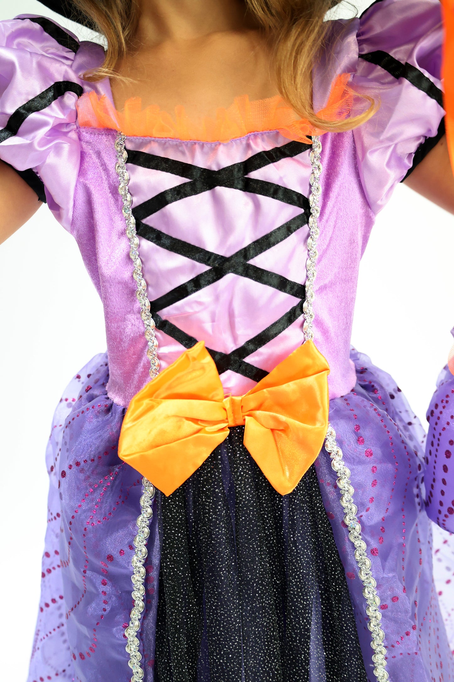Déguisement d'Halloween : Sorcière Parme avec Chapeau Minnie Enfant