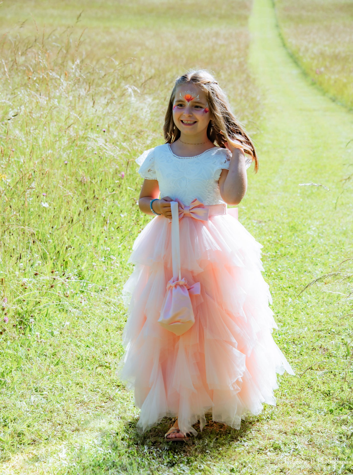 Robe de cérémonie Blanche avec sac assorti