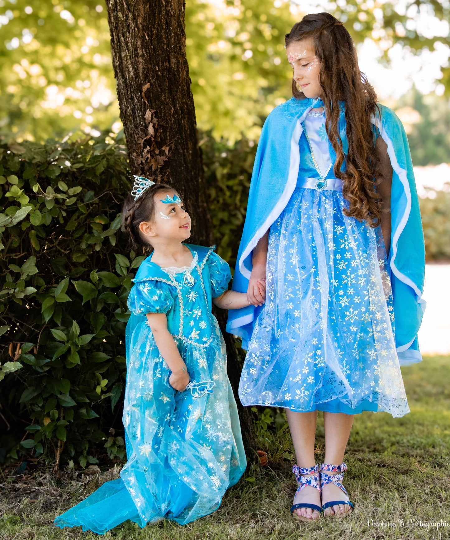 Robe de princesse bleue pour fille – Déguisement Reine des Neiges – Tailles 4 à 11 ans – Lilihope