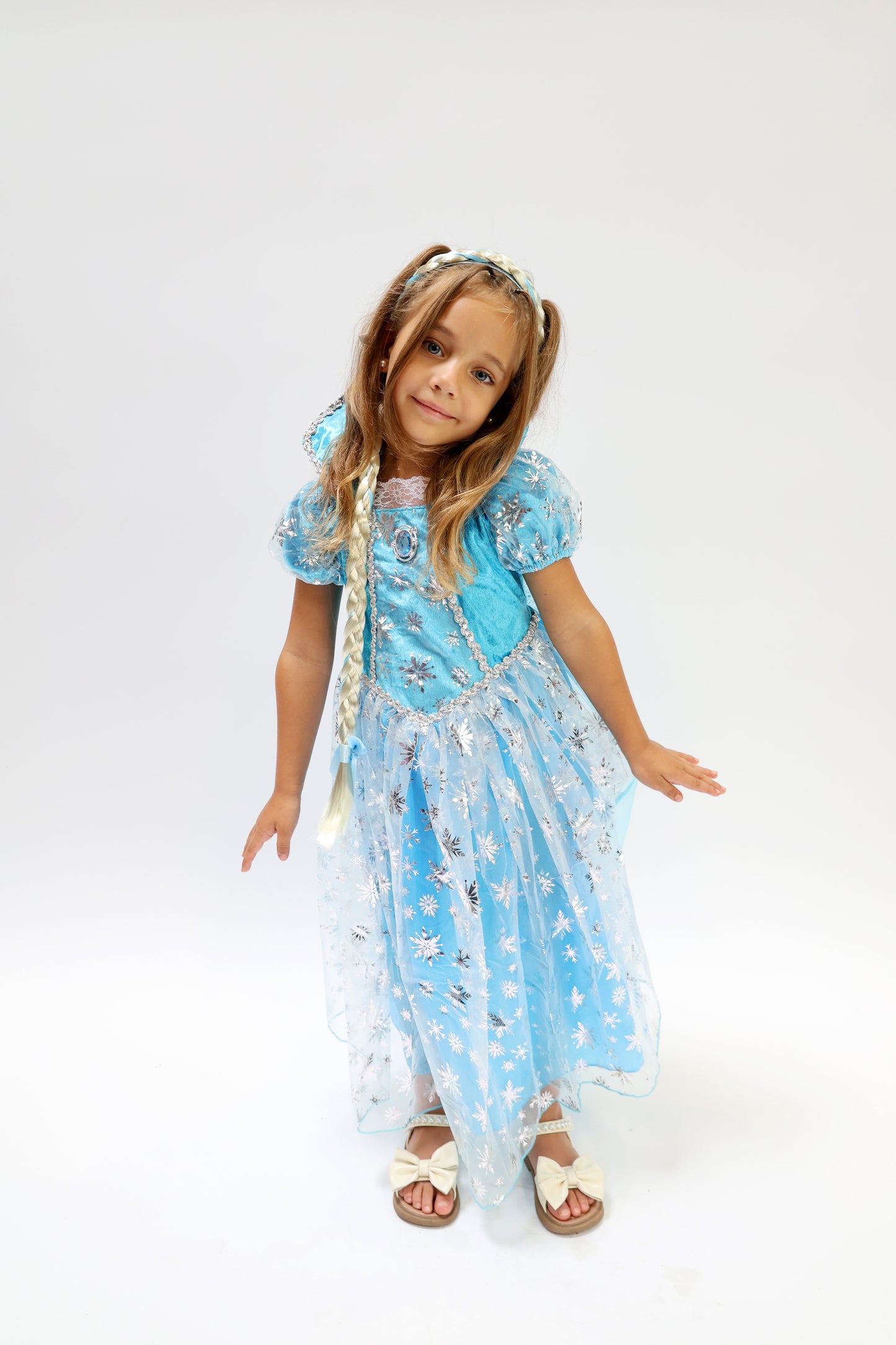 Robe de princesse bleue pour fille Reine des Neiges