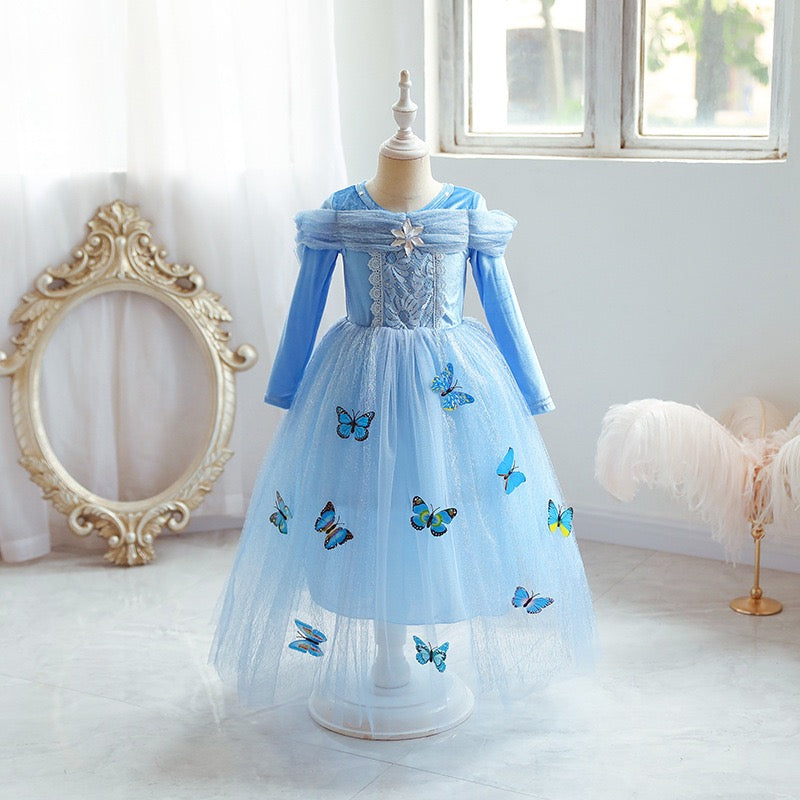 Déguisement princesse bleu papillon