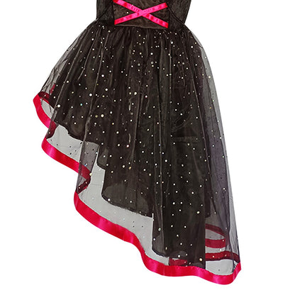 Déguisement Enchanteur d'Halloween : Sorcière Noir et Rose avec Chapeau pour Enfant