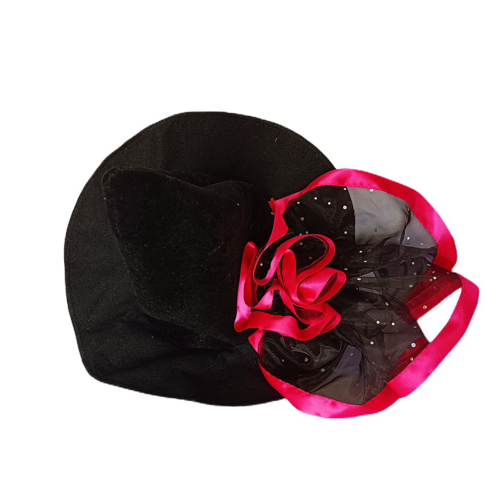 Déguisement Enchanteur d'Halloween : Sorcière Noir et Rose avec Chapeau pour Enfant