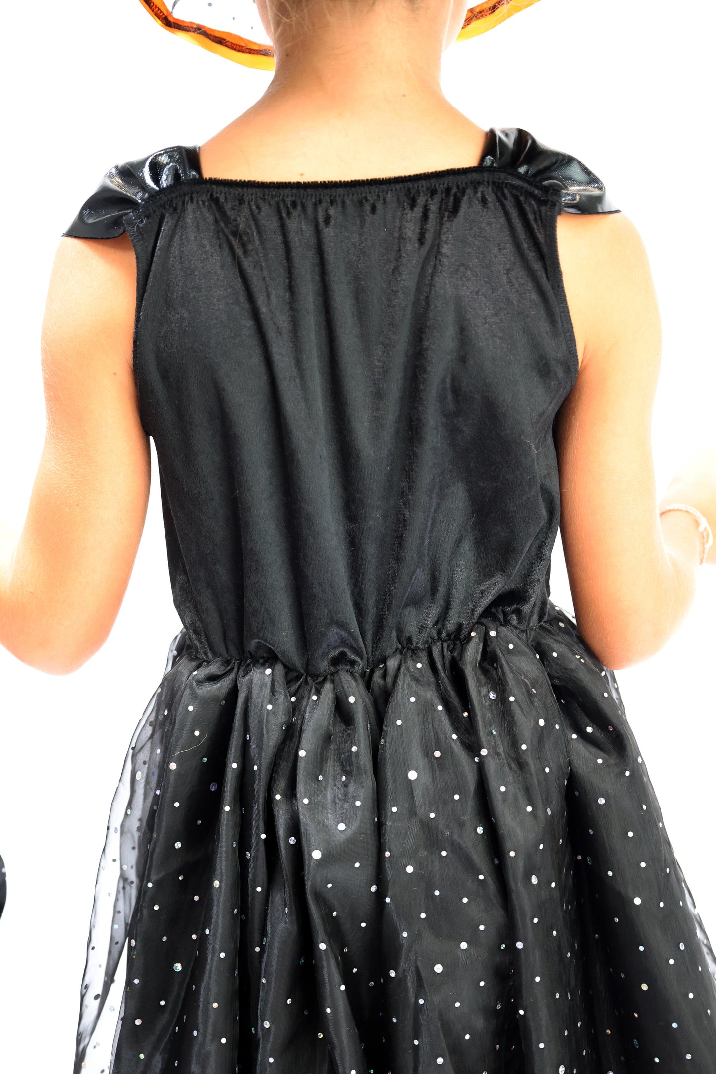 Déguisement Sorcière Fille Noir et Orange – Costume Halloween Enfant