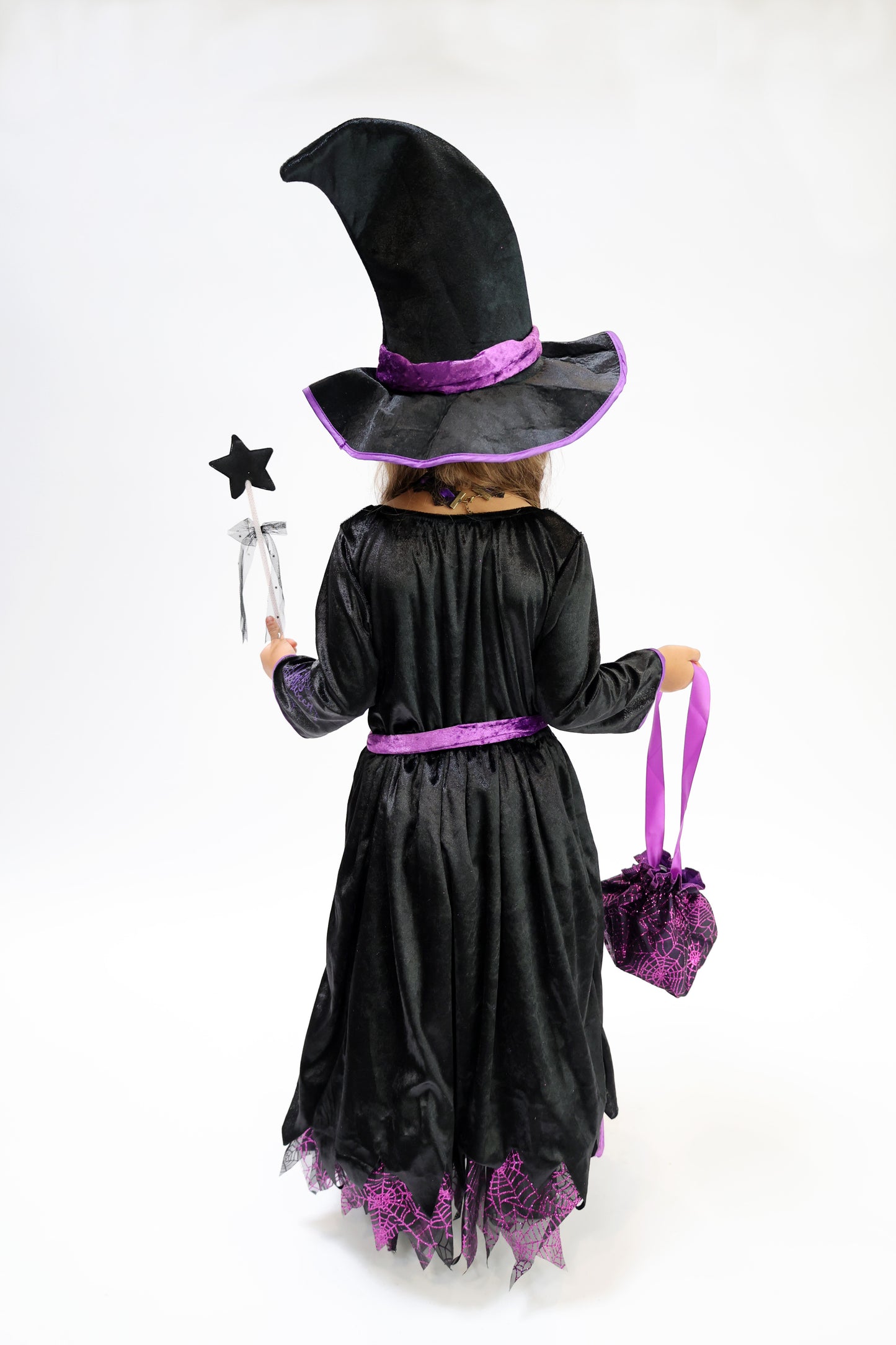 Déguisement d'Halloween : Sorcière Noir et Violet  Enfant