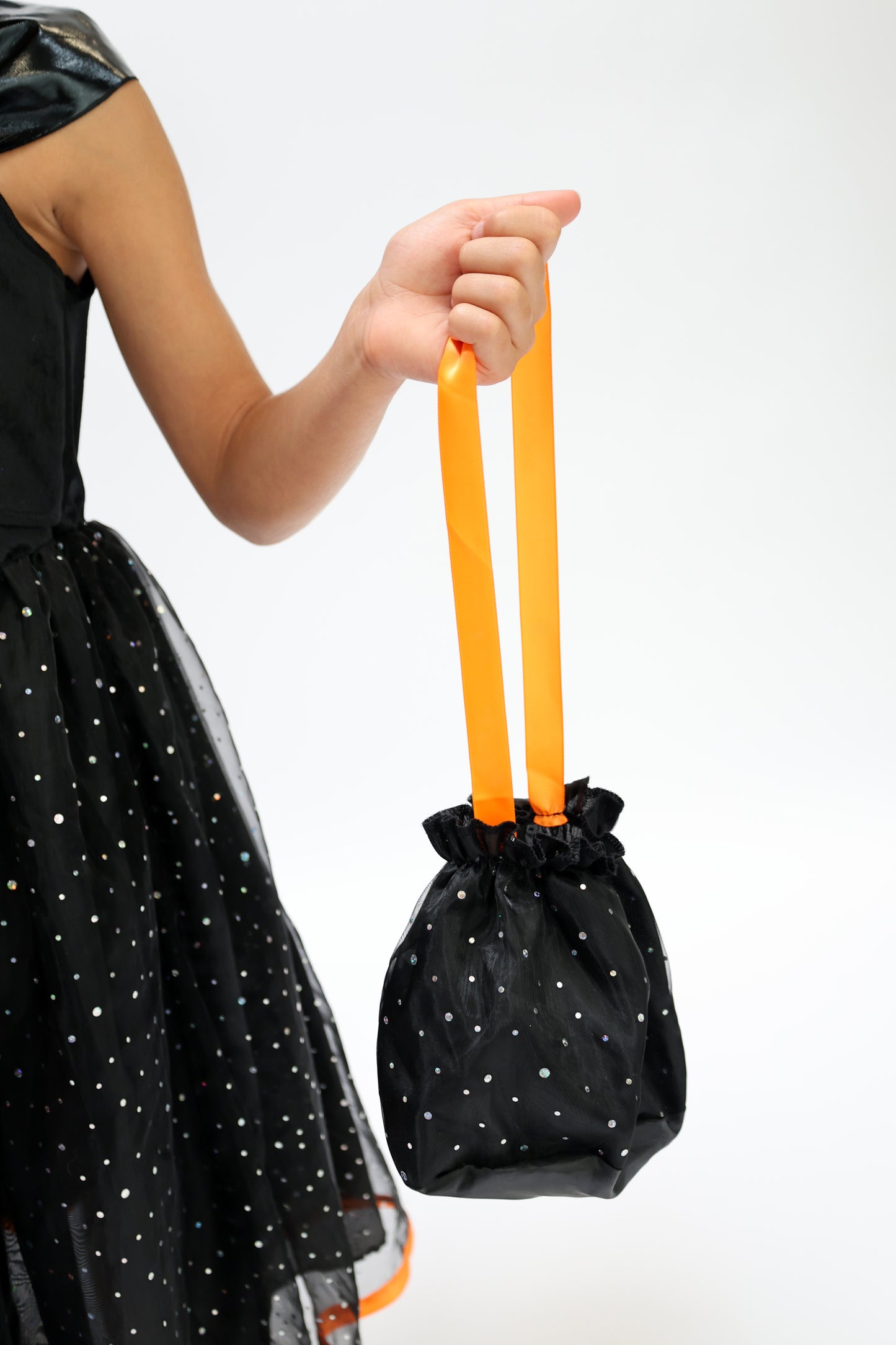Déguisement Sorcière Fille Noir et Orange – Costume Halloween Enfant