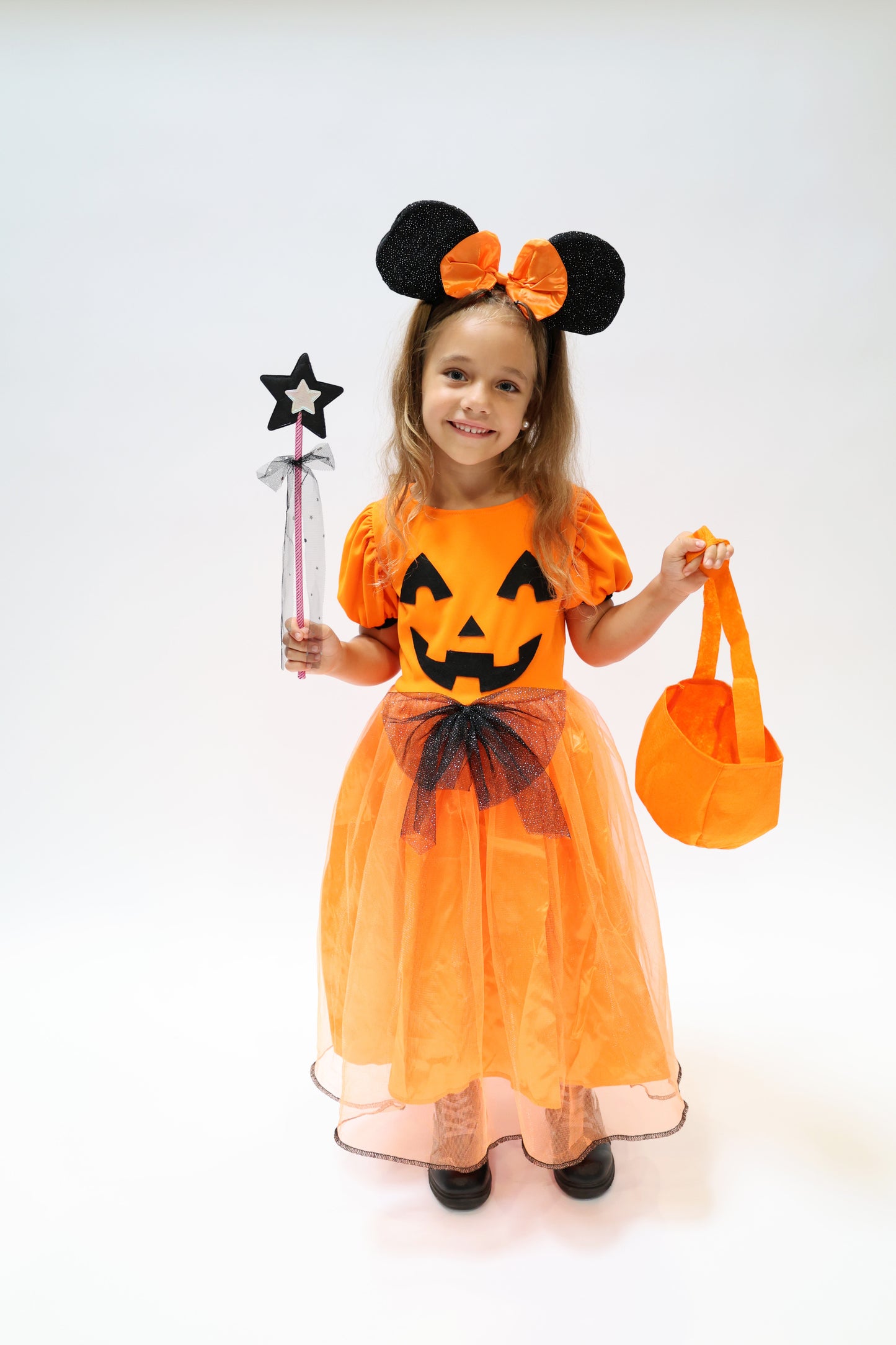 Déguisement d'Halloween : Sorcière Citrouille avec Serre-tête Minnie