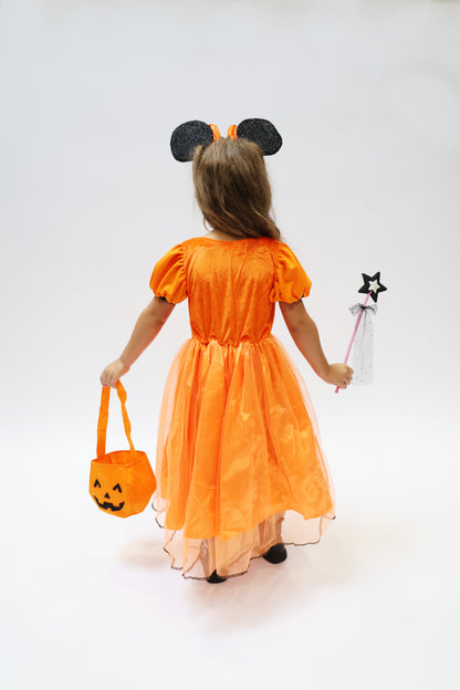 Déguisement d'Halloween : Sorcière Citrouille avec Serre-tête Minnie