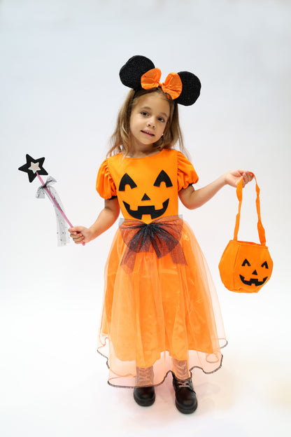 Déguisement d'Halloween : Sorcière Citrouille avec Serre-tête Minnie