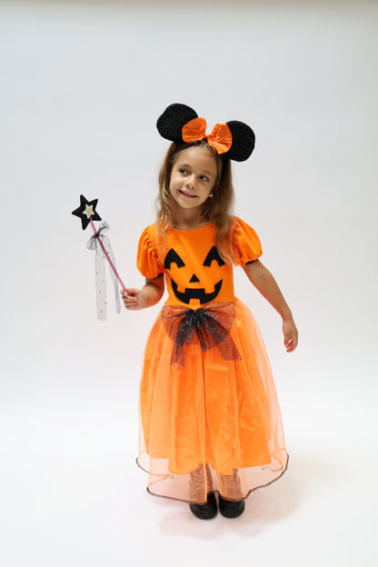 Déguisement d'Halloween : Sorcière Citrouille avec Serre-tête Minnie