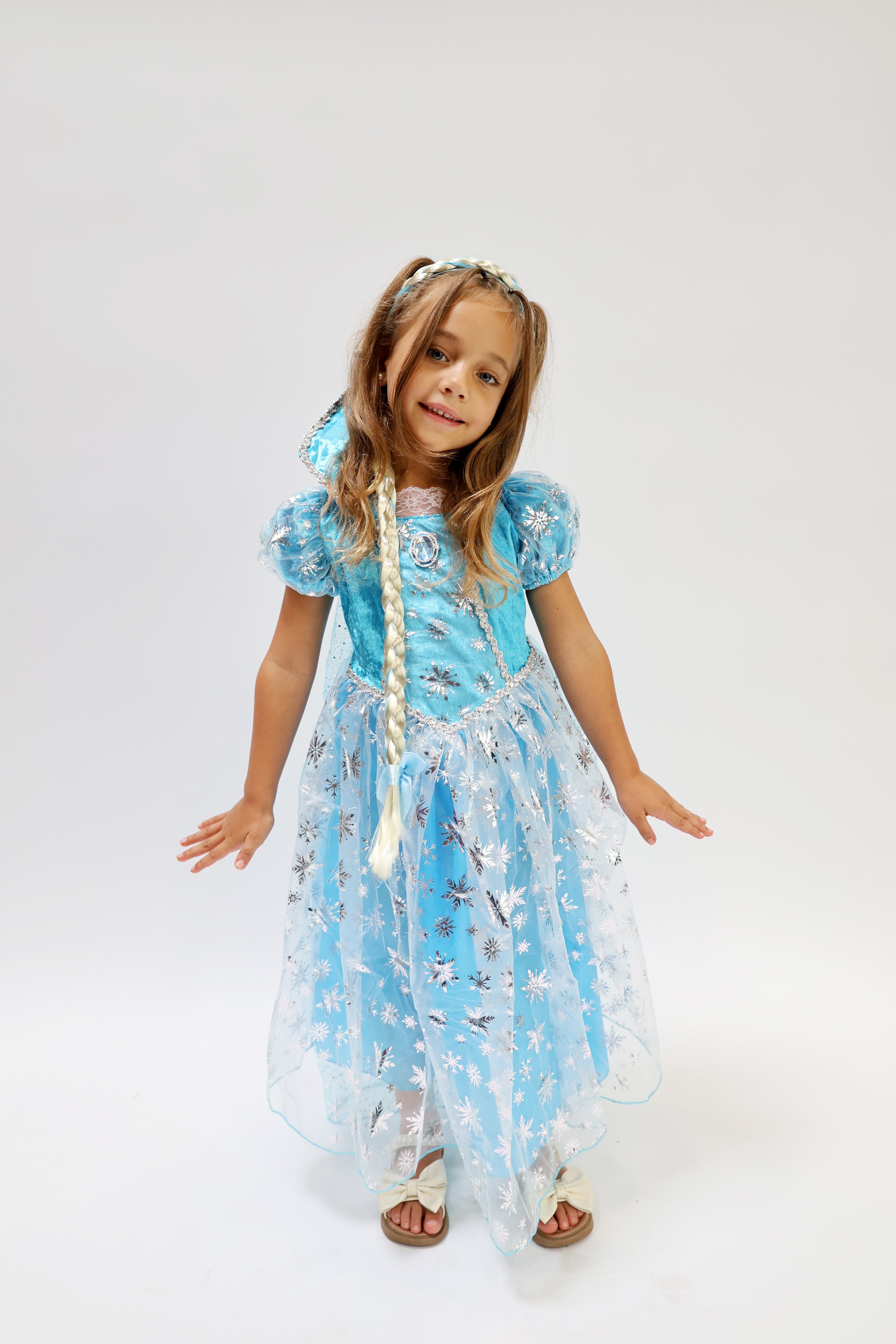 Robe de princesse bleue pour fille Reine des Neiges