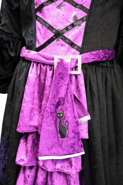 Déguisement d'Halloween : Sorcière Noir et Violet  Enfant
