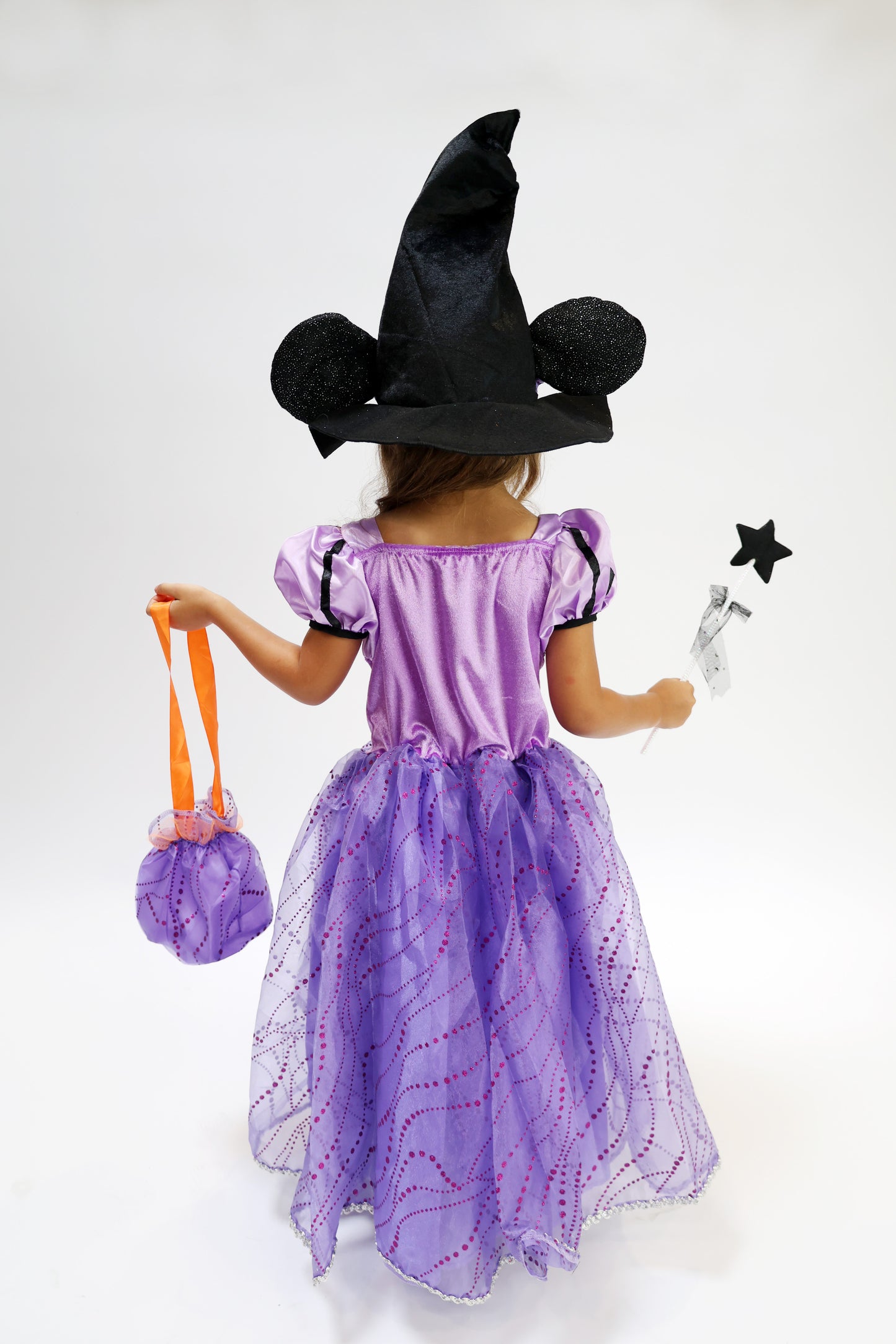 Déguisement d'Halloween : Sorcière Parme avec Chapeau Minnie Enfant
