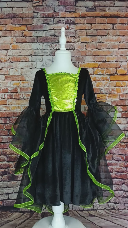 costume Halloween vert fille