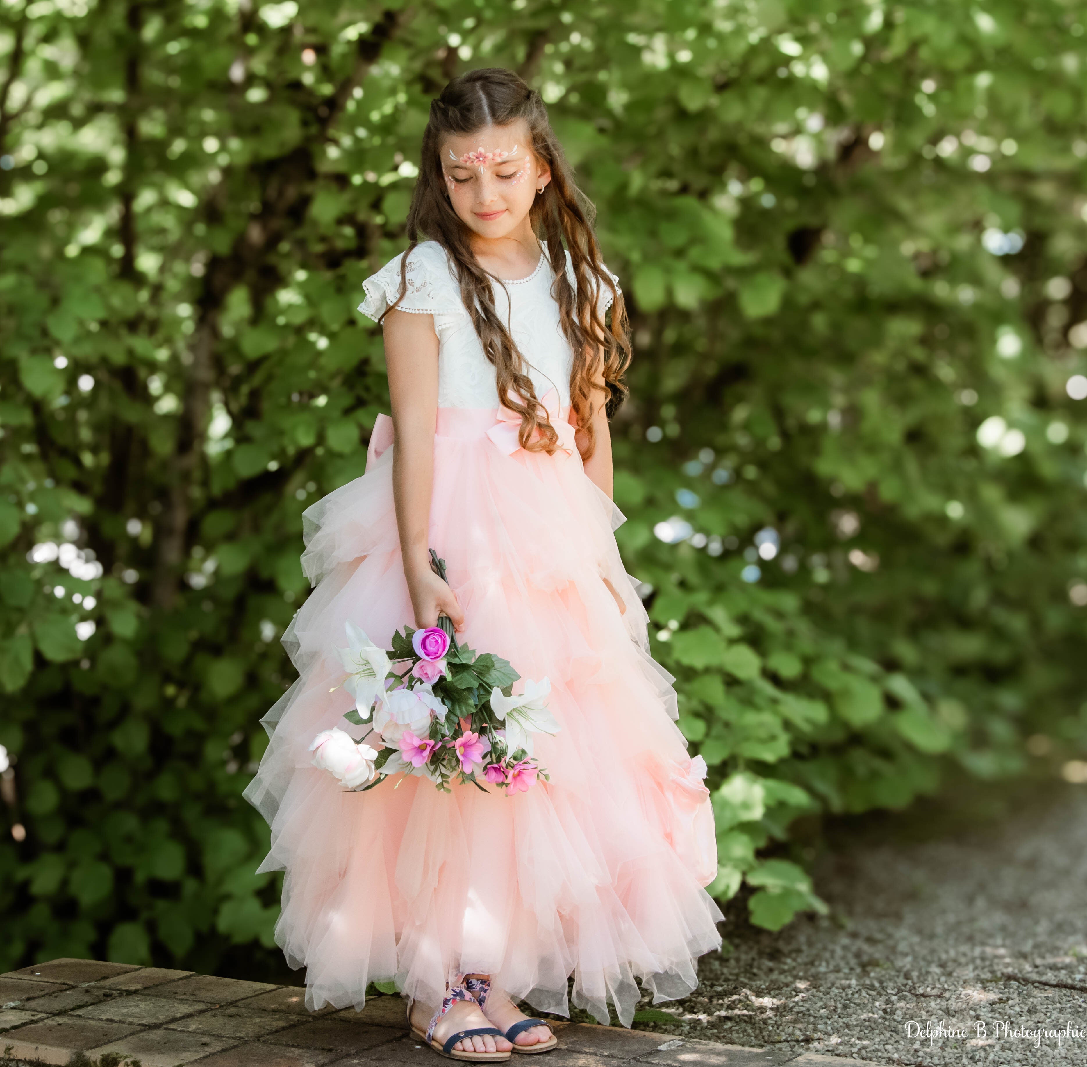 Robe de cérémonie Blanche avec sac assorti