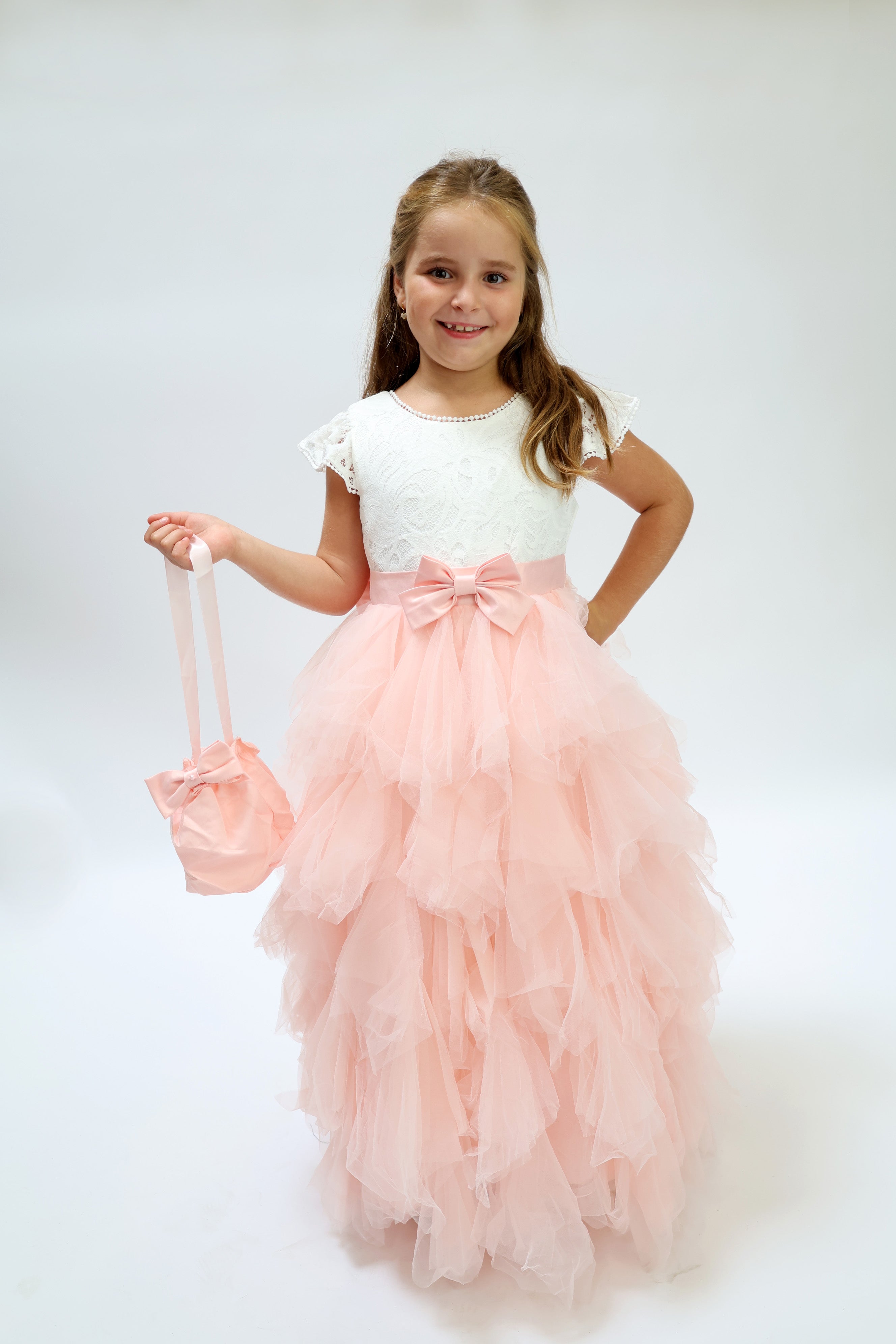 Robe de cérémonie Blanche avec sac assorti