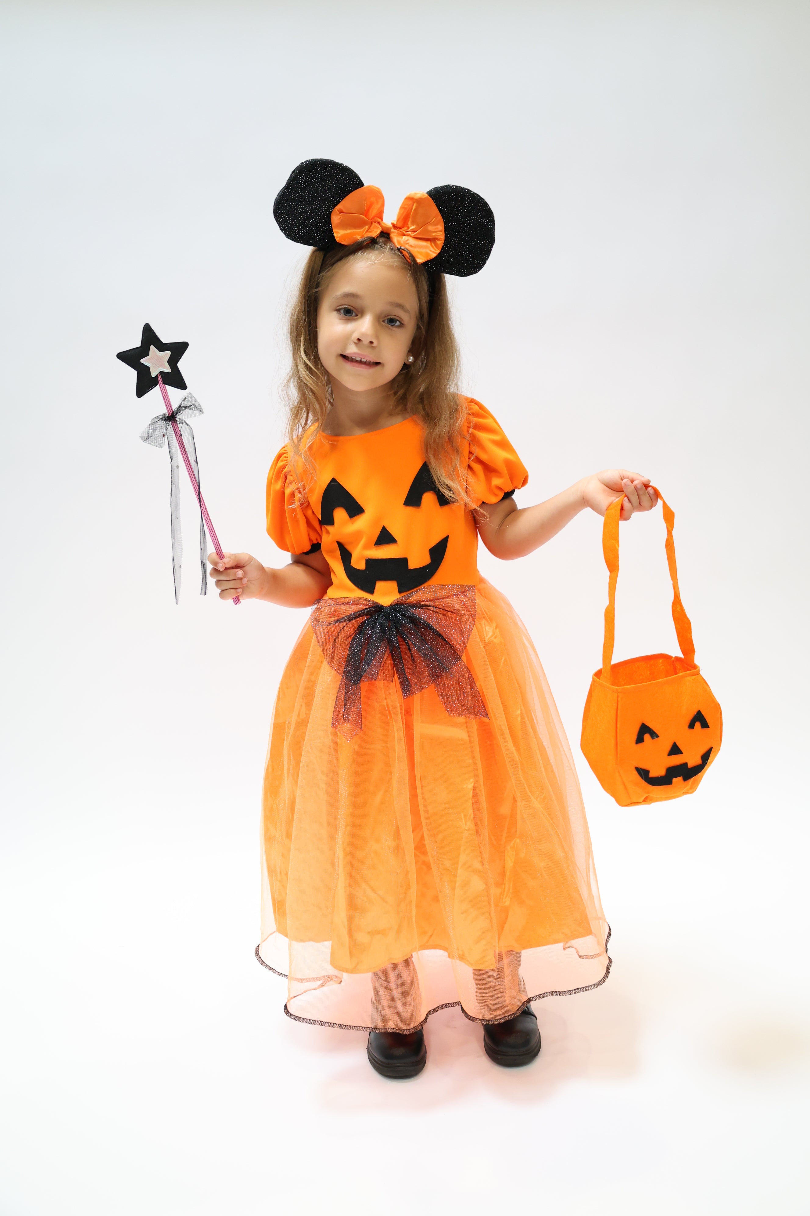 Déguisement d'Halloween : Sorcière Citrouille avec Serre-tête Minnie