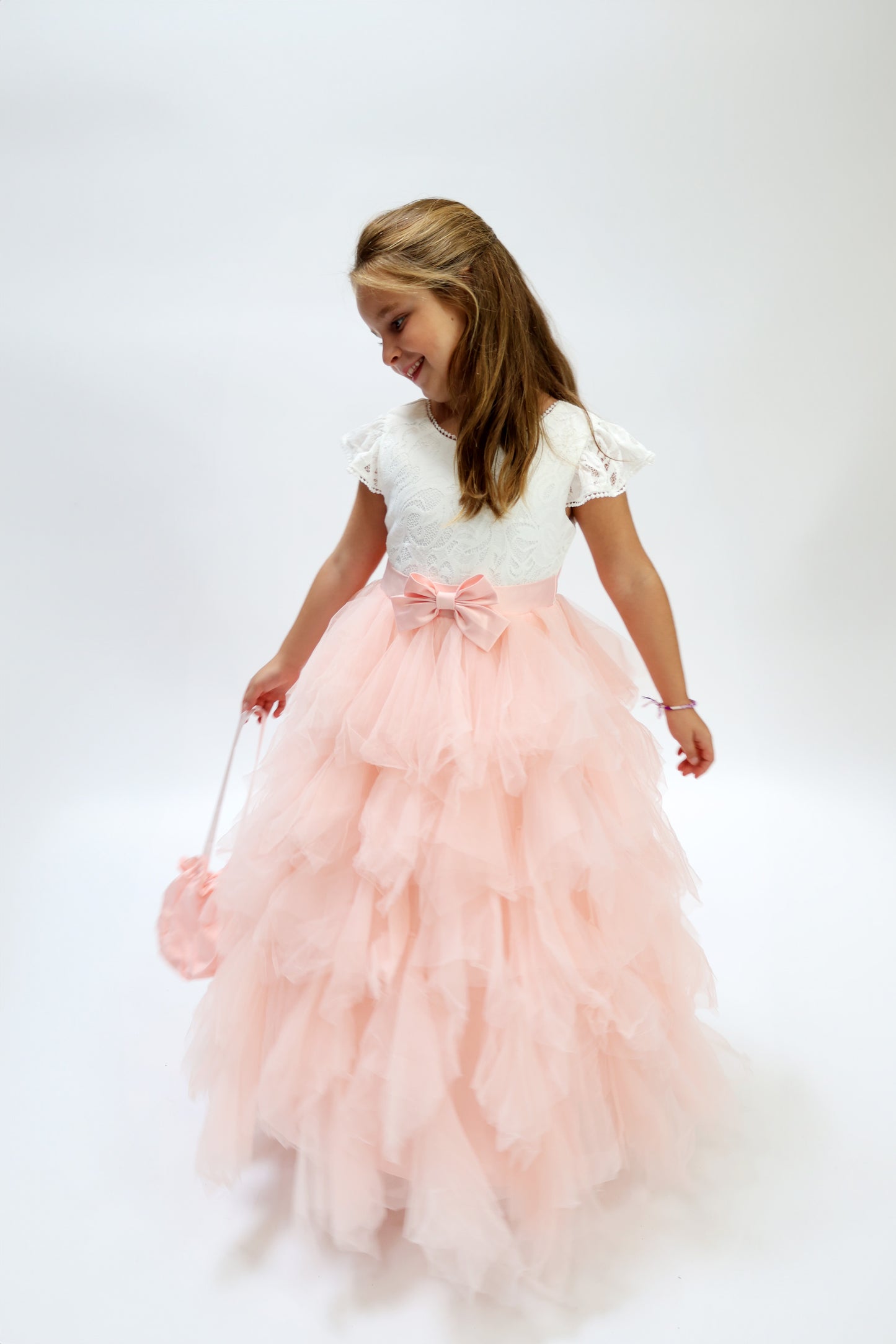 Robe de cérémonie Blanche avec sac assorti
