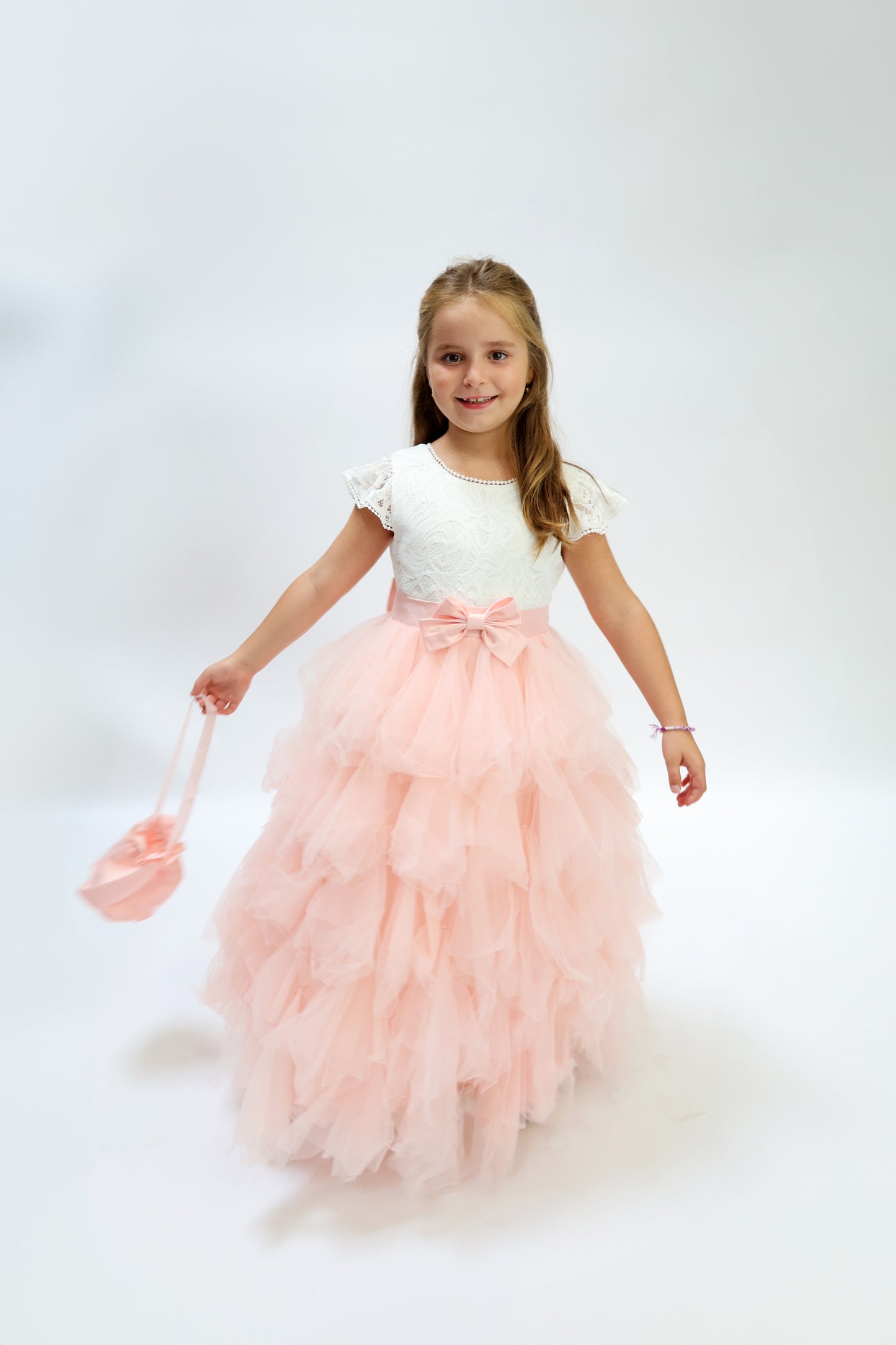 Robe de cérémonie Blanche avec sac assorti