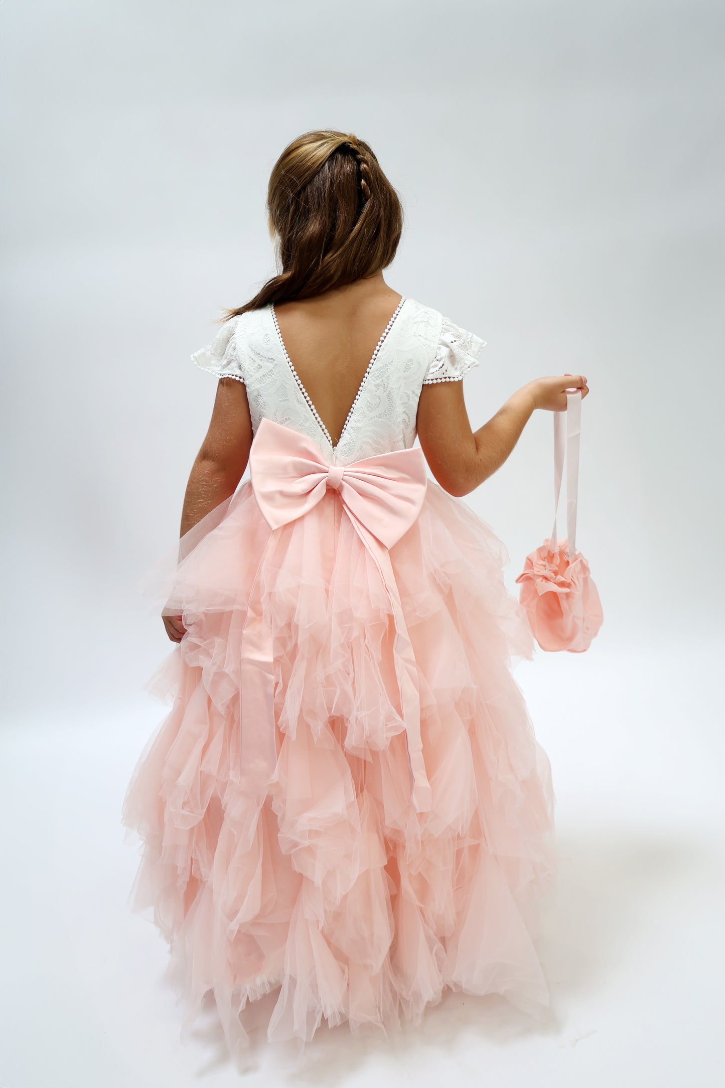 Robe de cérémonie Blanche avec sac assorti